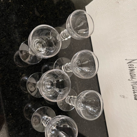 Set of 6 Clear Cordials TAPERED TEARDROP Tiered STEM Cordial Glasses Near Mint - Picture 6 of 6